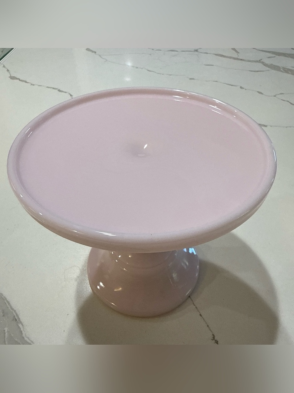 Mosser Glass Pink Milk Glass Cake Plate Stand Pedestal